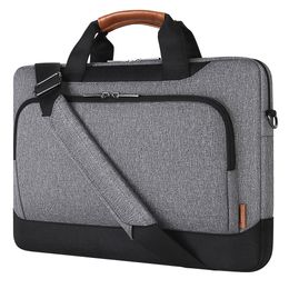 Laptop Bags Water-resistant Laptop Sleeve With Shoulder Strap For 15.6" 17" Inch Notebook Case High Capacity Computer Bag 230306