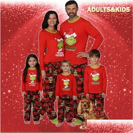 Family Matching Outfits Christmas Pajamas Sleepwear Familia Look Suit For Parentchild Pyjama Sets Drop Delivery Baby Kids Maternity C Dhv9Y