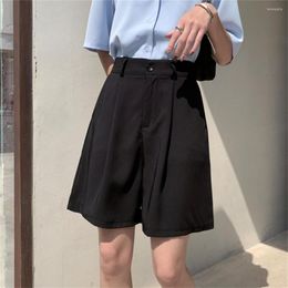 Frauen Shorts PLAMTEE 2023 Casual Sommer Halbe Hosen Frauen Arbeit Tragen Hohe Taille Büro Dame Streetwear Chic Lose Breite Bein mujer