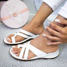 Sandals Women Sandals 2020 Summer Sandals For Women Beach Shoes Low Heels Wedges Shoes Women Flip Flops Gladiator Flat Sandalias Mujer Z0306