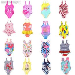 One-Pieces Flamingos One-Piece Kids Girl Swimsuit 3D Print Bathing Suit Little Baby Children Swimwear Toddler Child Swimmng Suit Beach Wear W0310