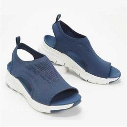 Sandals 2022 Comfort Plus Size Women's Shoes Summer Casual Sport Sandals Women Beach Wedge Sandals Women Platform Sandals Roman Sandals Z0306