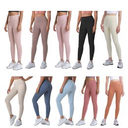 Color Summer high waist Yoga leggings pants high waist align Solid Color designers Women Gym Wear Elastic Fitness Sports Lady overall full tights gym Outdoor workout