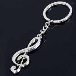 Keychains Trendy Musical Note Pendant Metal Chain Silver Colour For Men Car Gift Souvenirs Key Rings Jewellery Accessories