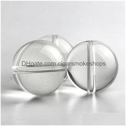 Smoking Pipes 25Mm Quartz Terp Slurper Banger Glass Carb Cap Hookah Flat Top Domeless Nails Clear Beads Ball Hole Caps For Water Dro Dhbro