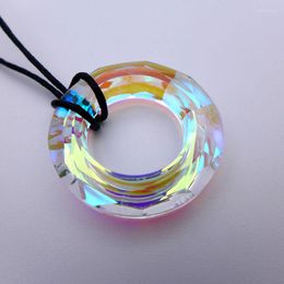 Chandelier Crystal 2pcs 30mm AB Colourful Ring Pendant Accessories For Crystals Lamp Parts Prisms Hanging Ornament DIY Home Christmas Decor