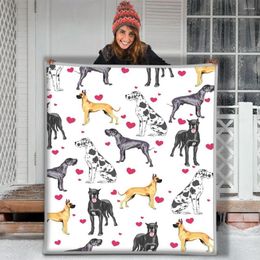 Blankets Doberman Dog Cartoon Pattern Soft Throw Plush Sherpa Fleece Blanket