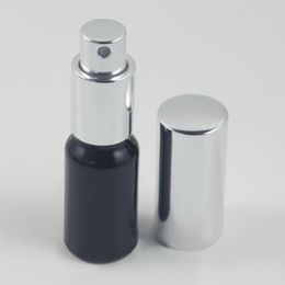 Vorratsflaschen, schwarz/schwarz mattiert, leere 10-ml-Lotion-/Spray-Glasflasche mit Pumpe