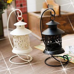 Candle Holders 2023 Morden Iron Moroccan Style Candlestick Holder Stand Light Home Decoration Lantern