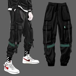 Men's Pants MultiPockets Cargo Pants Mens Joggers Pants Ins Fashion Hip Hop dent Boys Hot Brand Loose Korean Streetwear Casual Pants Z0306