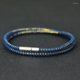 Charm Bracelets Low Weight Double Layer Rope Bracelet For Women Men 3mm Keel Cord Wrap Wristband Trendy Unique Jewellery Lucky Gift Friend