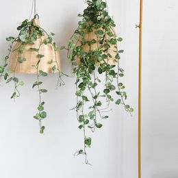 Decorative Flowers Simulation 5 Fork Creeper Rattan Fake Plant Vines Home Decoration Hanging Ceiling Pipe Winding Vine Artificial Potato