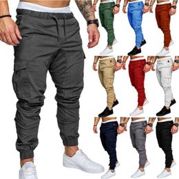 Men's Pants Men Cargo Pants Joggers Sweatpants Multipocket Work Pants Men's Sweatpant Long Pants Cargo Trousers Male Outdoor Activity Z0306
