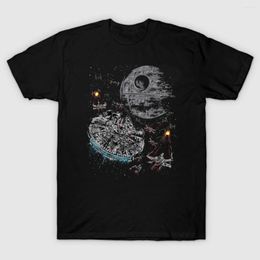 Men's T Shirts Classic Sci-fi Movie Spacecraft Millennium Falcon Shirt Cotton Short Sleeve O-Neck T-shirt Casual Clothing Mens Top
