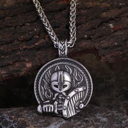 Chains Stainless Steel Viking Necklace For Men Norse Worrior Shield Axe Jewellery Gift Women