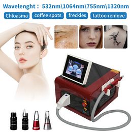 Portable q switched nd yag pico laser tattoo removal machine with 755nm 1064nm 532nm 1320nm