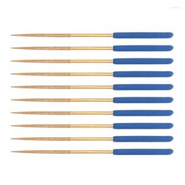 Decorative Figurines Diamond Needle File Set 3Mm X 140Mm Round Files Titanium Coated Tools For Metal Wood Stone Glass 10Pcs