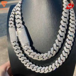 New Fashion Design Sier Ice Out of Moissanite Diamond Cubar Chain Men's Rap Singer Hip Hop Necklace