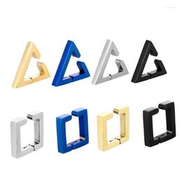 Backs Earrings 1 PCS Punk Triangle Ear Bone Hoop For Women Men Stainless Steel Earring Buckle Clip On Cartilage Tragus