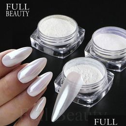Nail Glitter Mirror Powder Pigment Pearl White Rubbing On Art Dust Chrome Aurora Blue Manicure Holographic Decorations Drop Delivery Dhtvn