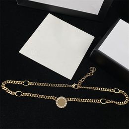 Sparkling Diamonds Pendant Necklaces Women Double Circle Solitaire Necklaces Geometry Ovals Adjustable Jewellery
