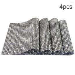 Table Mats 4pcs Dining Room Blended Woven Placemat Home Decoration Non Slip Rectangle Heat Resistant Mat Modern Anti Scald El