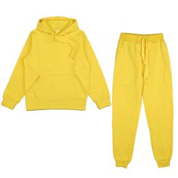 Men's Pants Fleece Tracksuits Women Two Pieces Set Hooded Oversized Sweatshirt Pants Solid Color Hoodie Suits Autumn Winter Casual Outfits Z0306