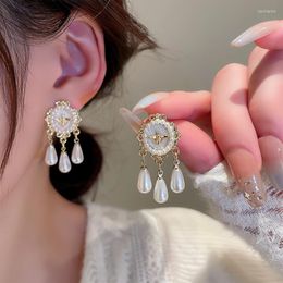 Dangle Earrings South Korea's Oval Bee Pearl Tassel Fashion Temperament Joker Women's Jewellery