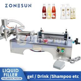 ZONESUN Pneumatic Piston Liquid Filler Shampoo Water Wine Milk Juice Vinegar Oil Detergent Soap Filling Machine ZS-YT1