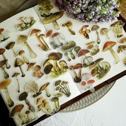 Gift Wrap KLJUYP 100pcs Vintage Mushroom Vellum Stickers For Scrapbooking Happy Planner/Card Making/Journaling Project