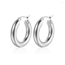 Hoop Earrings Stainless Steel Fashion Delicate Chunky Thick Gold Jewelry Gift For Him