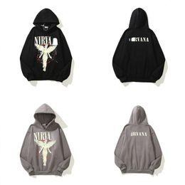Unisex Rock Angel Printing Hoodies Hip Hop Retro Sweatshirts Plus Size 5XL
