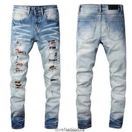 Fashion Mens Jeans Cool Style Luxury Designer Denim Pant Distressed Ripped Biker Black Blue Jean Slim Fit Motorcycle Size 28-40gn90