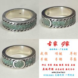 2023 New Luxury High Quality Fashion Jewellery for Marble Brown and Green Enamel Edge Engraving Interlocking Double Ring