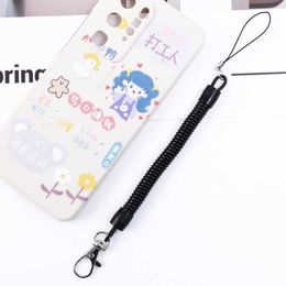 Cell Phone Straps Charms Cellphone Spring Rope Keychain Lanyard Patch Retractable Elastic Outdoor Hiking Camping Anti-lost Spiral Coil