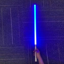 Toy Walkie Talkies 75cm Lightsaber RGB 7 Colors Change Metal Handle Laser Sword Heavy Dueling Sound Light Collision discoloration Cosplay Props 230307