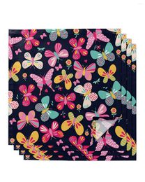 Table Napkin Pink Colorful Butterfly 4/6/8pcs Napkins Restaurant Dinner Wedding Banquet Decor Cloth Supplies Party Decoration