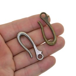 Key Rings Bronze and Gunmetal Solid alloy metal small 1.7inch Japanese fish U hook fishhook Keychain key Ring EDC DIY making s