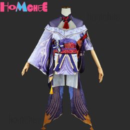 Anime Costumes HomChee COS Game Genshin Impact Cosplay Come Raiden Shogun Baal Outfits Dress Wig Headwear Raiden Ei Cosplay for Genshin Z0301