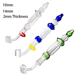 In stock Mini Hookahs 14mm 10mm Joint Oil Dab Rig With Titanium Nail Nector Collectors smoke accessories Straw Kits NC20