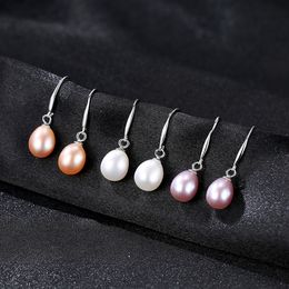 Europe Summer New Freshwater Pearl s925 Silver Dangle Earrings Fashion sexy women ear hook Earrings Jewellery Valentine's Day gift