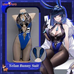 Anime Costumes In Stock UWOWO Yelan Cosplay Bunny Come Game Genshin Impact Fanart Yelan Bunny Suit Sexy Cosplay Come Z0301