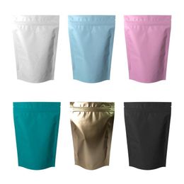 6 Colours Matte Aluminium Foil Self Sealed Packaging Bag Coffee Bean Biscuit Baking Self Adhesive Frosted Food Bag LX4122