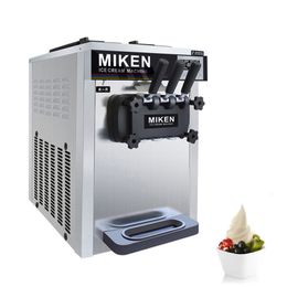 Commercial Soft Ice Cream Making Machine 3 Flavours Desktop Sweet Cone Ice Cream Makers