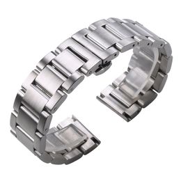 Watch Bands Solid 316L Stainless Steel bands Silver 18mm 20mm 21mm 22mm 23mm 24mm Metal Band Strap Wrist es Bracelet 230307