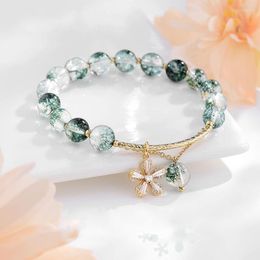 Bangle Cherry Blossom Delicate Bangles For Women Female Ins Niche Design Transfer Crystal Green Ghost Bracelet Girl Halloween Gift