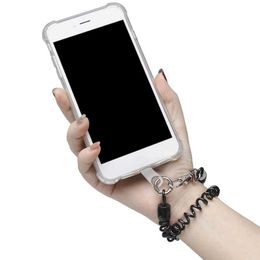 Cell Phone Straps Charms Telescopic Anti-theft Spring Lanyard Wrist Gasket Safety Tether For Mobile Accessories Lany