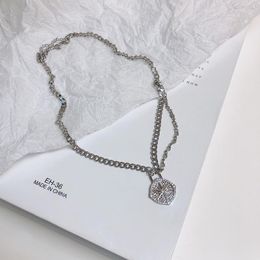 Pendant Necklaces Woman Stars Necklace Women Round Chain Lovers Jewelry Wedding Silver Color Trendy Kpop Party Metal Halskette