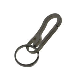 Key Rings Unique simple light weight titanium kidney snap spring self Lock Carabiner split ring Clasp Keychain FOB EDC house w