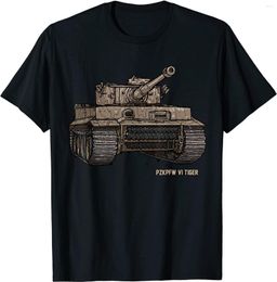 Men's T Shirts Tiger Tank PzKpfw VI WWII Army Historic Men T-shirt Short Casual COTTON O-Neck